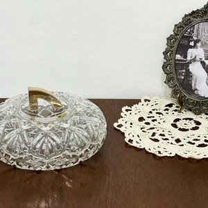 Vintage crystal candy dish with lid sugar bowl lead crystal crystal glass