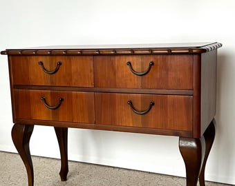 Antique Louis XV style mahogany chest of drawers bedside table teak