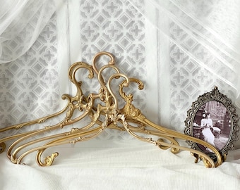 Vintage brass clothes hangers, wedding antique clothes hangers, bridal gown hangers, photoshoots, wedding dress hangers, bridal gown hangers