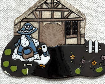 Door sign ceramic clay sign half-timbered house mural