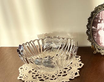 Lead crystal oval bowl candy bowl bowl Mid Century