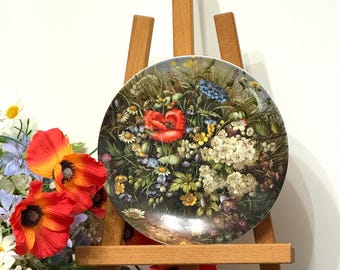 Vintage collector's plate wall plate Fürstenberg flower motif “Wild Beauties” on the wayside