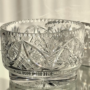 Vintage Lead Crystal Bowl Bohemia Crystal Crystal Glass Bowl