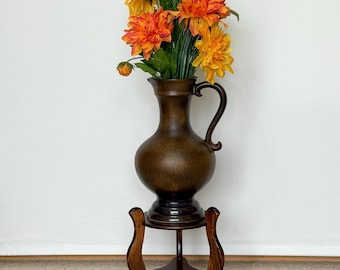 Vintage plant stand, decorative piece, handmade, grandma's wooden bench, side table, plant stand, retro 1950s, mid-century style