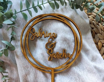Cake topper cake decoration wedding, personalized with name, cake decoration, wedding cake, in desired size and desired color, wedding