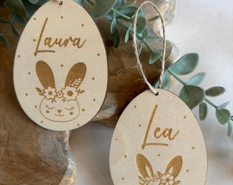 Gepersonaliseerde paasdecoratie, houten paasdecoratie, gepersonaliseerde paashanger, kinderpaasmand, kleine paascadeautjes, gegraveerd paasei