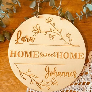 Personalized sign with name, desired text, wedding gift, wooden wedding sign, wedding gift, birthday move-in, home sweet home