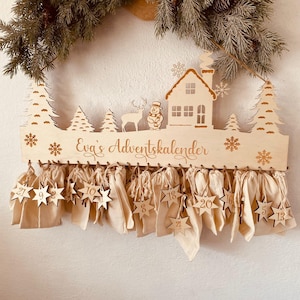 Calendario dell'Avvento in legno, personalizzato con testo desiderato, idea regalo, viaggio di Natale per bambini, ragazzi ragazze, Avvento, Babbo Natale