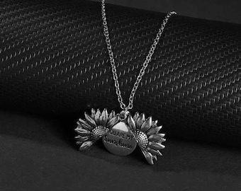 Metal Color: B Davitu Silver Pendant Necklace with Stone Zirconia Sun Flower Charms Necklace for Women Necklace Bridal Wedding Jewelry nke-n41