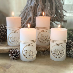 Advent wreath numbers for wooden candles, set of 4, Advent, Christmas, Christmas decorations, Xmas, candle numbers, numbers, gift idea, table decoration