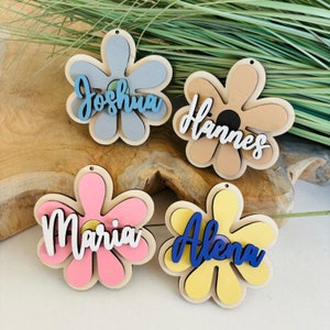 Osterdeko personalisiert, Osterdeko Holz, Oster Anhänger personalisiert, Osterkörbchen Kinder, Kleine Ostergeschenke Daisy Blume Ostern