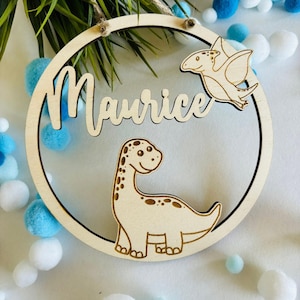 Targhetta con nome personalizzata, targa per porta, targa in legno bambini bebè, regalo nascita battesimo compleanno, dino, figlioccio, decorazione cameretta bambini