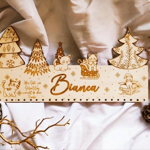 Calendario dell'Avvento XXL in legno, personalizzato con il testo desiderato, idea regalo, Natale per bambini, viaggio di Natale, treno di Natale, Avvento, San Nicola