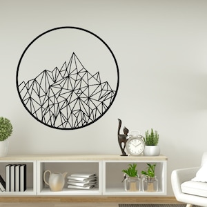 Geometric 3D mural mountain made of wood in desired size and color, 6 mm, Wallart wall decoration wood picture picture gift decorative object