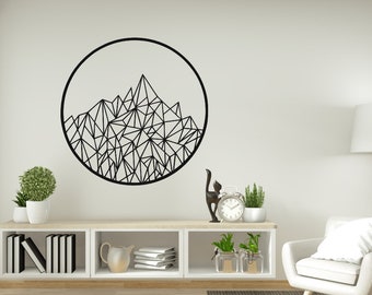 Geometrische 3D muurschildering berg gemaakt van hout in de gewenste grootte en kleur, 6 mm, Wallart wanddecoratie hout foto schilderij geschenk decoratief object