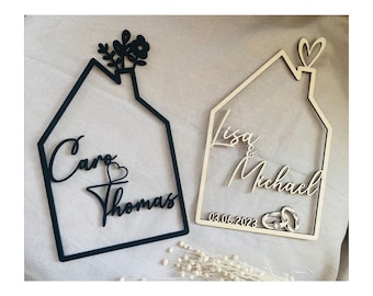 Wedding gift personalized house with name in your desired color and design