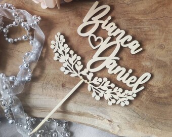 Caketopper Bolo Topper decoração de bolo de casamento, personalizado com nome, decoração de bolo, bolo de casamento, no tamanho e cor desejados, casamento