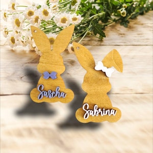 Personalized bunnies with name dried flowers Easter decorations spring Easter gift, Easter bunny, spring decoration, Easter decoration, gift, home decor