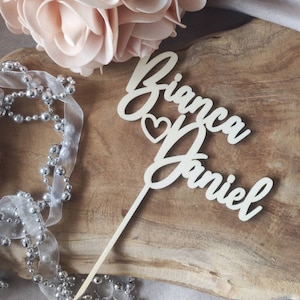 Cake topper cake decoration wedding, personalized with name, cake decoration, wedding cake, in desired size and desired color, wedding