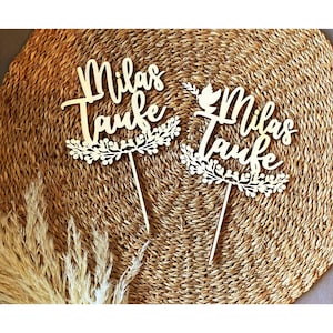 Personalized wooden cake topper with desired text, communion, baptism, cake decoration, cake decoration, birth, gift, gift idea