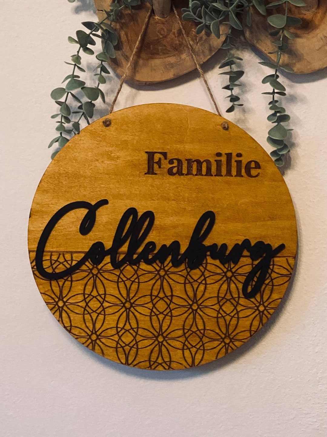 Personalized Wooden Door Wreath Flower of Life, Personalized Decoration ...