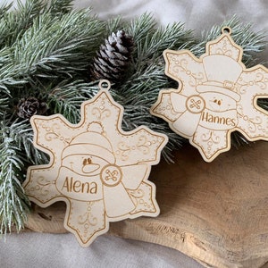 Personalized snowflake / Christmas tree ball, snowman, Christmas tree ball, Christmas tree decoration, gift tag, Christmas decoration, Advent