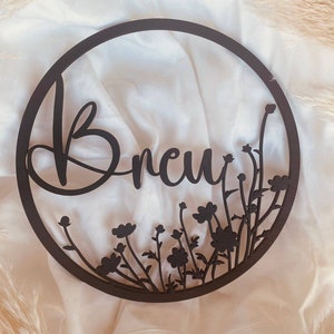 Door wreath Wildflowers Minimalist, Family, Door decorations, Sign, Gift Wedding, Birthday, free choice of color, Boho, Scandi, Move-in gift