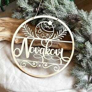 Christmas door wreath personalized in desired color also with glitter, Christmas decoration, door wreath, door sign family, Christmas gift, xmas