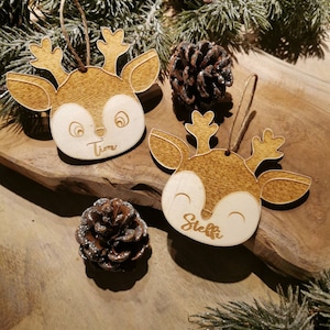 Personalized Christmas tree ball with name, hanger, Christmas tree decoration Christmas decoration, gift Christmas gift, Christmas tree bauble reindeer