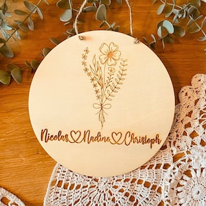 Personalized sign with name, desired text, wedding gift, wooden wedding sign, wedding gift, birthday, move-in, Valentine&#39;s Day