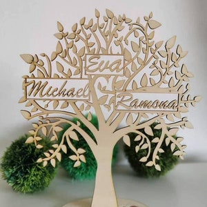 Family tree, family tree tree of life, made of wood, customizable with name at no extra charge, gift wedding, birthday, birth