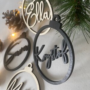 Wooden Christmas balls with names | Personalized Christmas Tree Tags | Christmas tree decorations | Gift tags with names