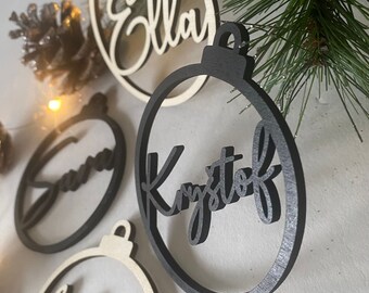 Personalized wooden Christmas ornaments | Personalized Christmas tree decorations | Christmas tree ornaments | Gift tags with names