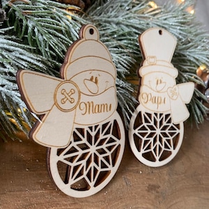 Personalized snowflake / Christmas tree ball, snowman, Christmas tree ball, Christmas tree decoration, gift tag, Christmas decoration, Advent