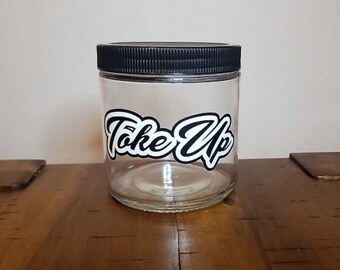 Pot caché en verre pour Toke Up de 16 oz - « The Re-Up Jar »