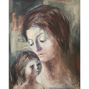 mother and child love, giclee fine art archival print, contemporary wall art, Modern Icon Bold Art, Bedroom decor Abstract painting art gift