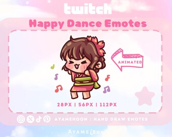 Kawaii girl Happy Dance twitch emote | Animated Discord sticker | Digital download