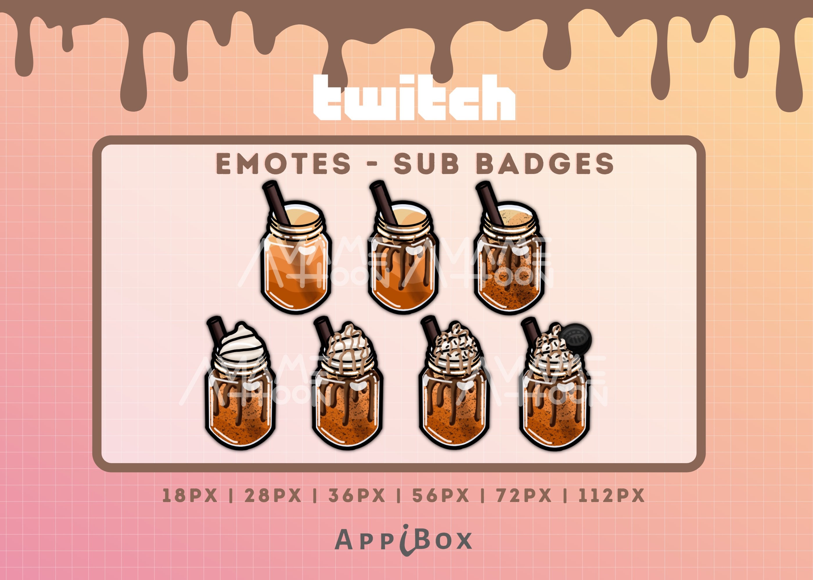 Iced Coffee Twitch Sub Badges Cute Sub Badges Cute Sub Badges Iced