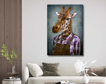 Animal Giraffe Art Silk Canvas Poster Paint Living Room Wall Decor Unframed A201 
