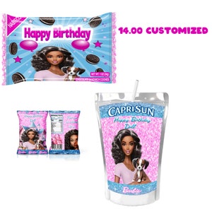Inspired Afro American Barbie Party Wrappers Customized