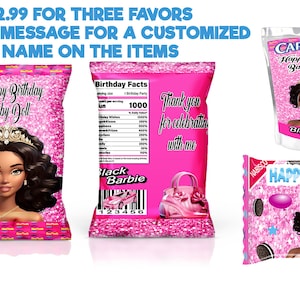 Inspired Afro American Barbie Party Wrappers