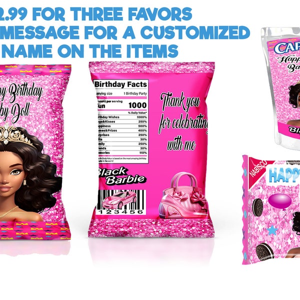 Afro Barbie Party Supplies - Etsy