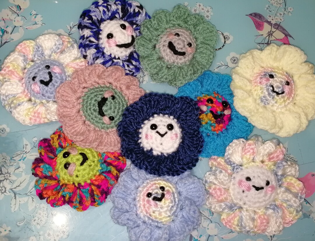Handmade Crochet Amigurumi Flower Keychain/ Keyring Etsy