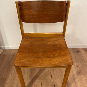 Teak dining room chairs stacking chair Danish Design Mid Century 036 image 3