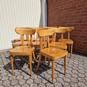 Sedie Frankfurt, sedie in legno, sedie da cucina, sedie da pub, sedie da sala da pranzo, anni '40 #008