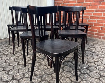 Stuhl Sessel Bistro Café Büro Stuhl gebogenes Holz Stil Thonet Baumann Vintage 80er Jahre französisches Bistro Bugholz Sessel 70er #015