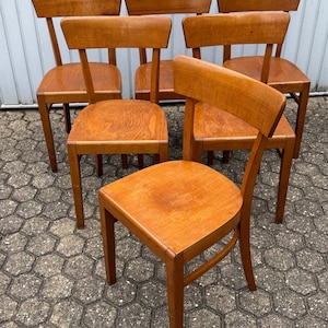 Frankfurt Chairs – Sedie vintage in legno in stile Bauhaus – Classici degli anni &#39;50 – Sedie da pranzo con struttura in legno curvato #114