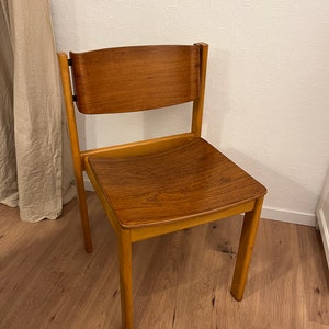 Teak dining room chairs stacking chair Danish Design Mid Century 036 image 2