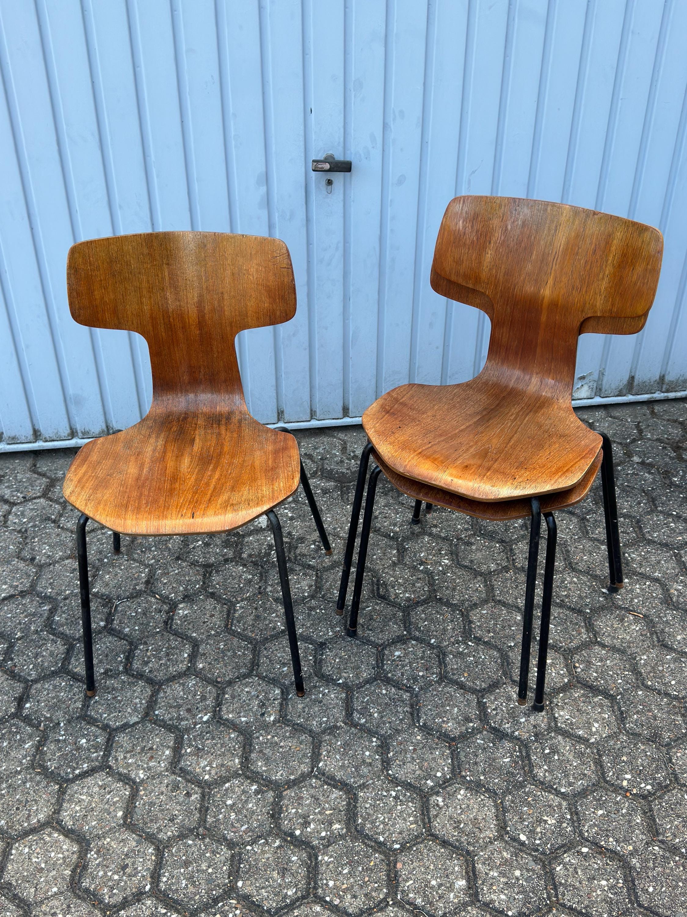 Model 3103 Hammer Teak Chair by Arne Jacobsen for Fritz