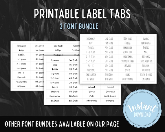 Milestone Tote Labels INSTANT DOWNLOAD | Etsy